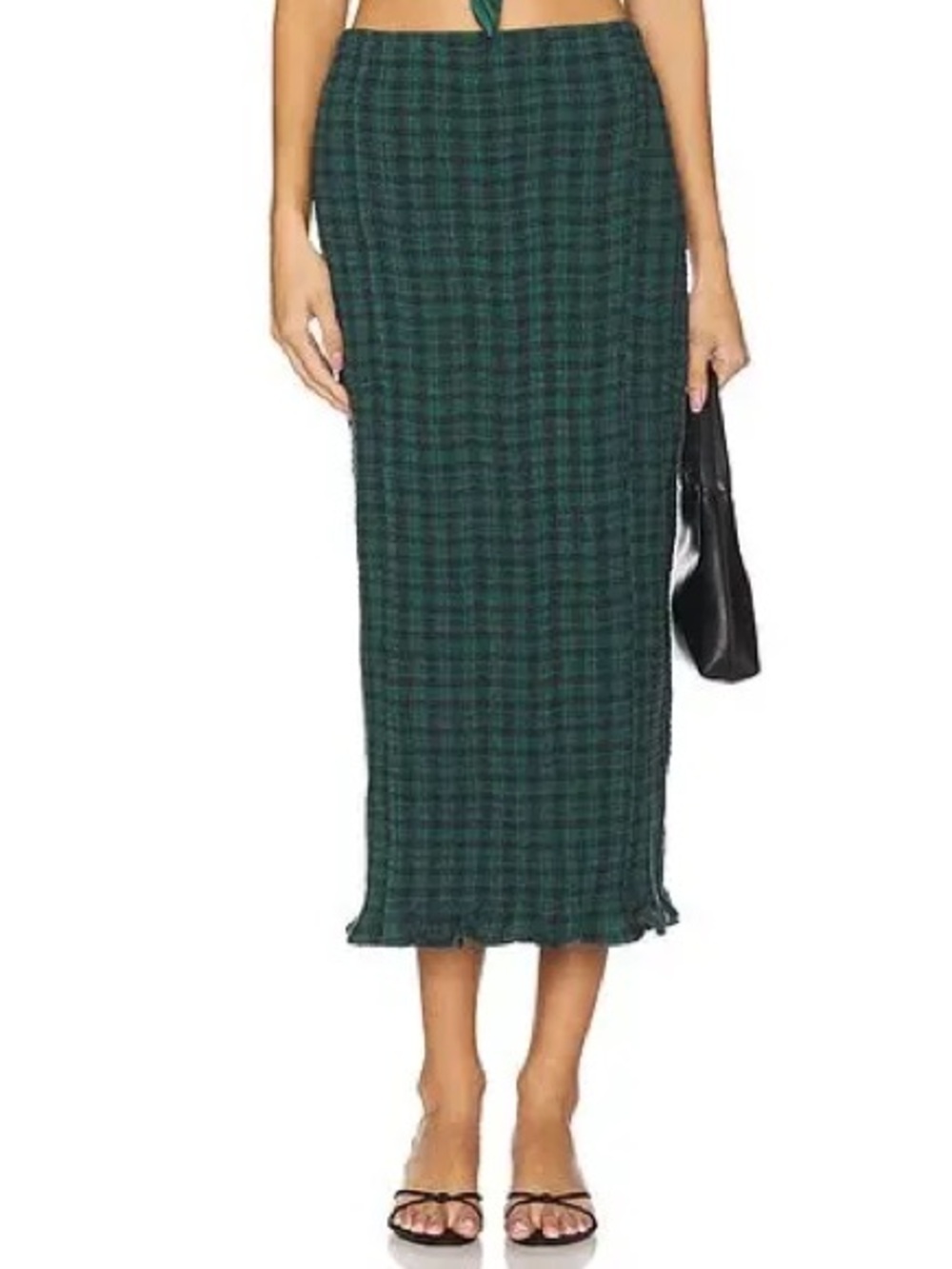 FREE PEOPLE X Annabeth Co-Ord Plaid Skirt Rainforest Overdye Size Medium